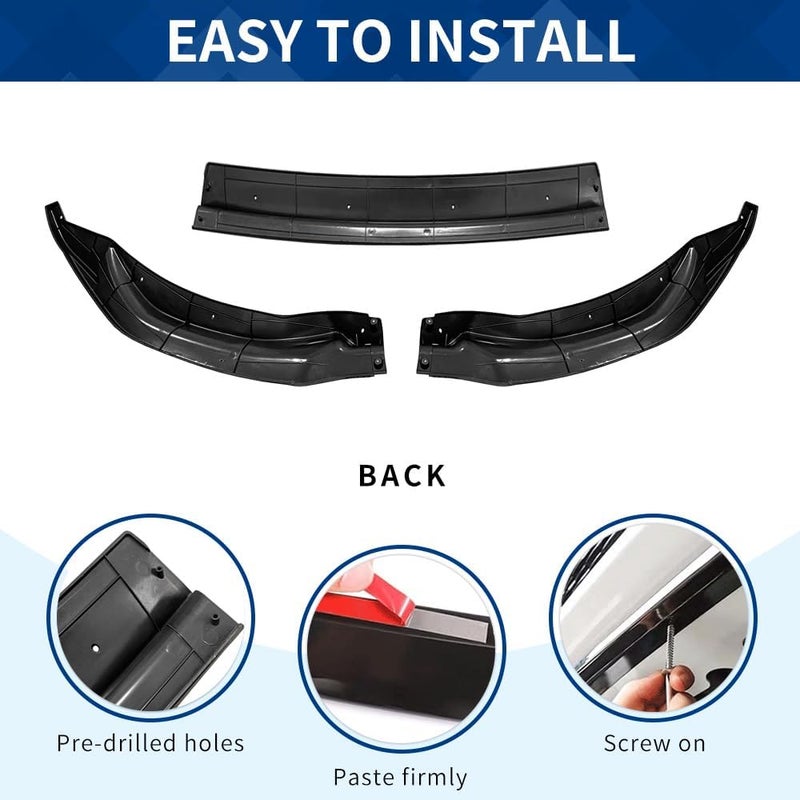 XPHAZZ Front Bumper Lip Compatible with BMW (2015-2020) F80 M3 F82 F83 M4 Splitter MP-Style ABS Gloss Black - Image 5